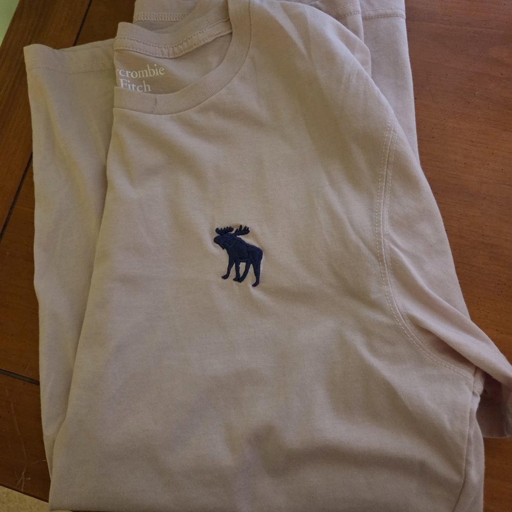 Abercrombie & Fitch Pink T-Shirt with Moose Logo